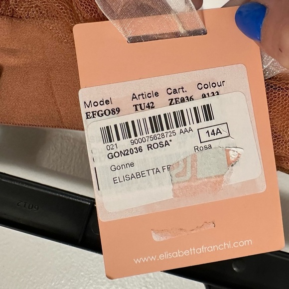 Elisabetta Franchi La Mia Bambina Rosa Se Vuoi Puoi Dobby Mesh Skirt Women’s XS - Picture 10 of 12